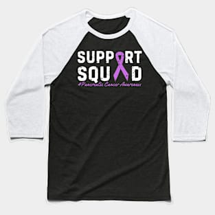 Distressed Purple Ribbon Support Squad Pancreatic Cancer Baseball T-Shirt